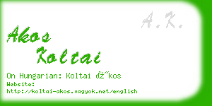 akos koltai business card